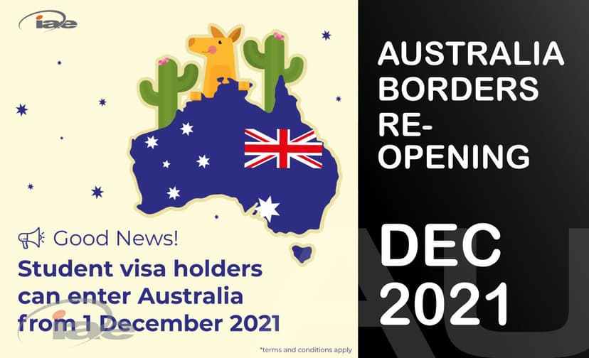 🇦🇺 Important notice for students travelling to Australia: ✈️ border reopening and  💉 vaccinations
